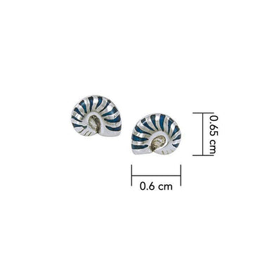 Nautilus Shell Sterling Silver Post Earring TE2792 - Jewelry